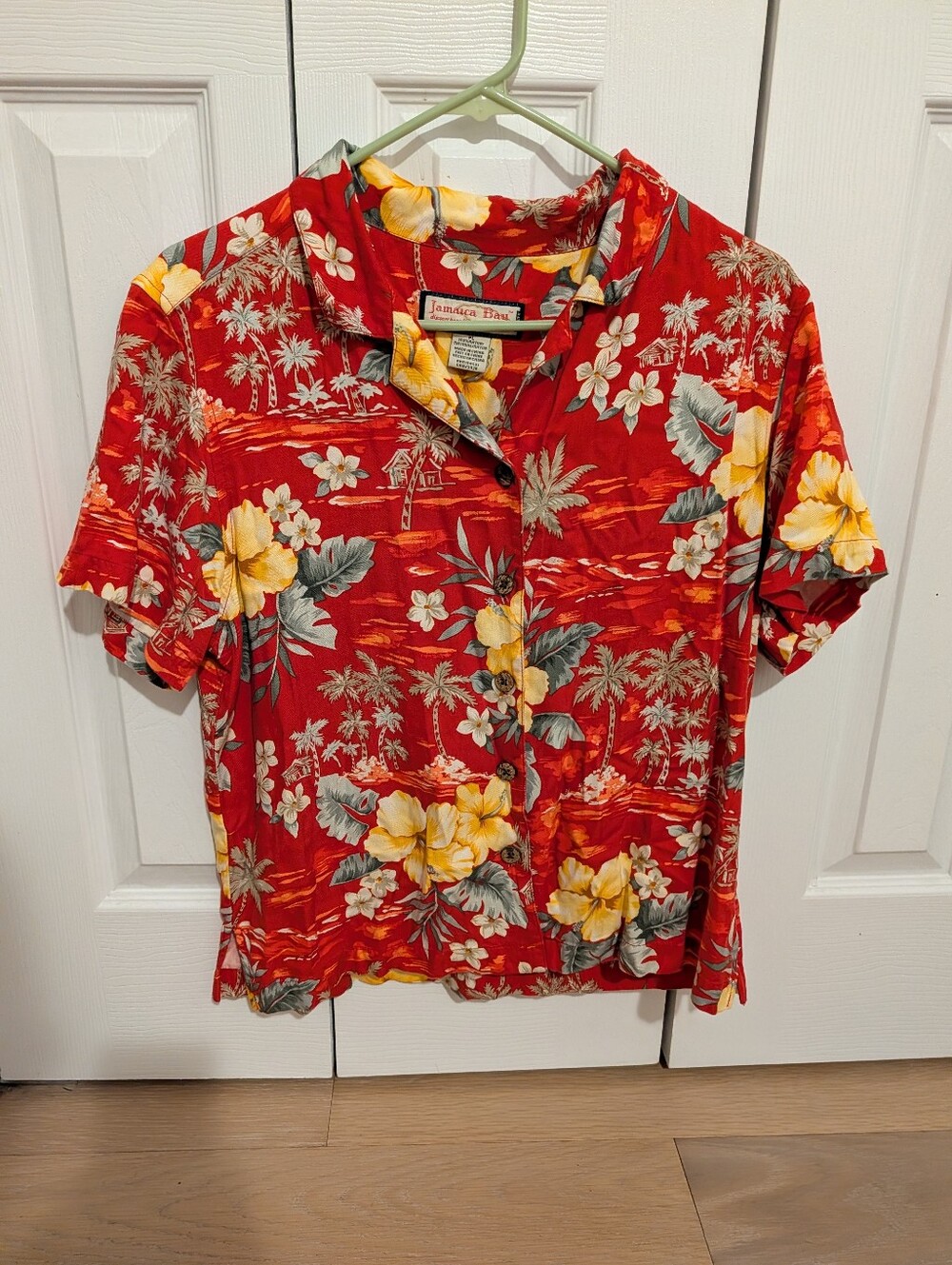 Vintage Jamaican Bay Red Hawaiian shirt